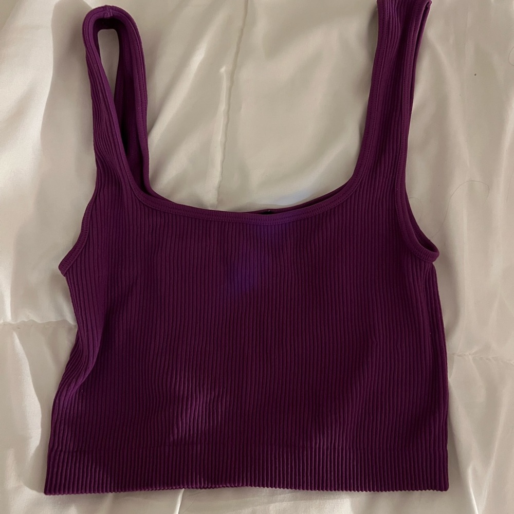 Zara Violet Ribbed Tank